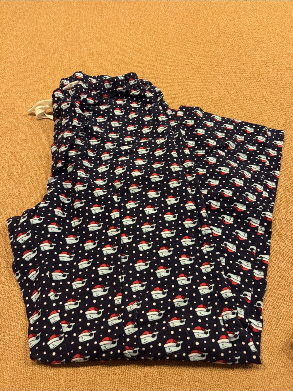 Vineyard Vines Navy Men's Snowman Print Pajama Pants with Red Accents
